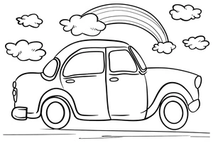 Crayon Car Coloring Page