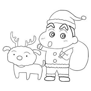 Christmas Shin-chan Coloring Page