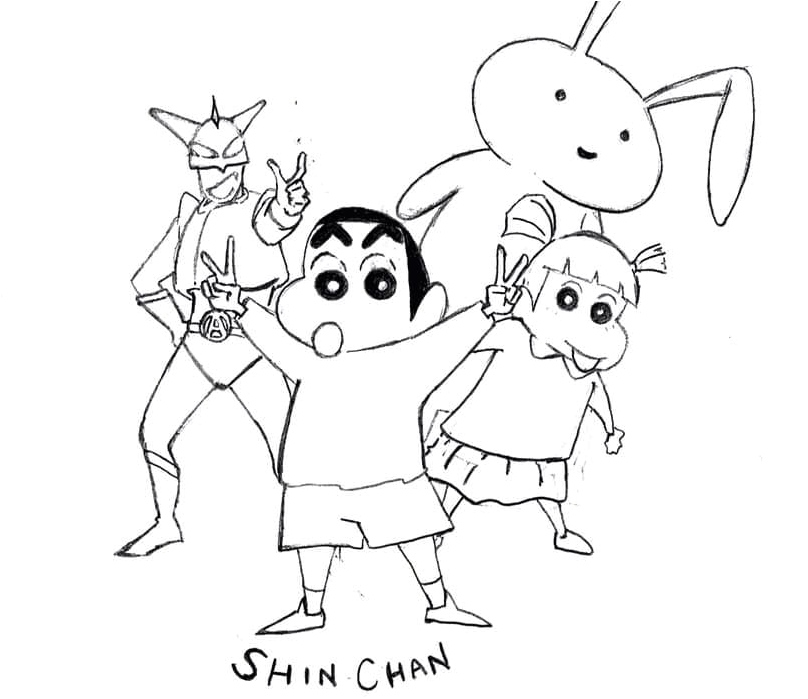 Coloring page of Crayon Shin-chan Coloring Page