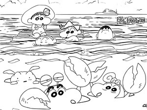 Coloring Page of Shin chan for Kids Coloring Page