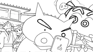 "Shin Chan Crayon Coloring Page for Kids" Coloring Page