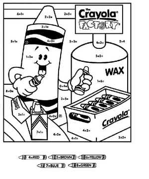 Color By Number with Crayons Coloring Page