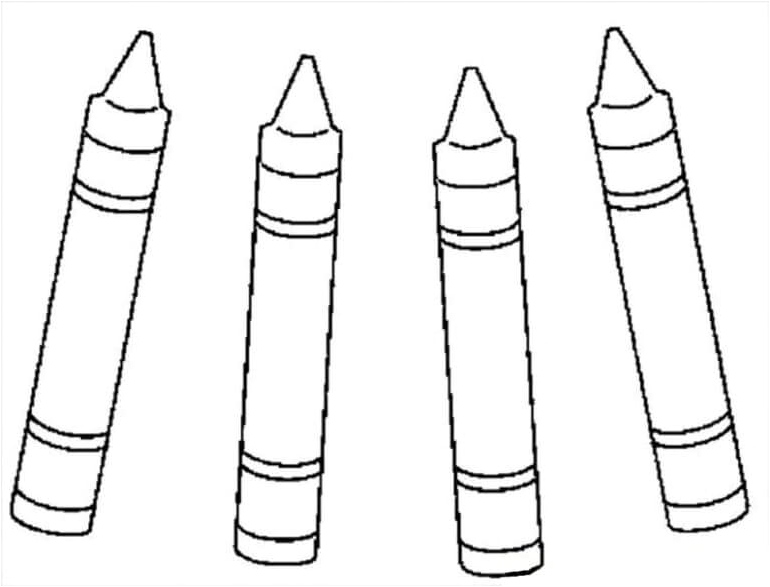 Four Premium Crayons Coloring Page