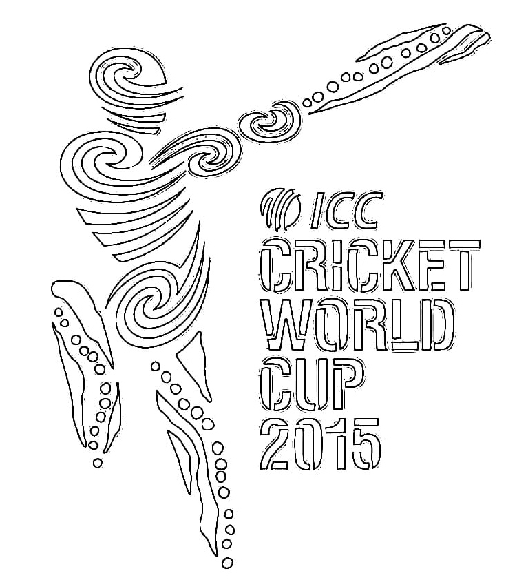 2015 Cricket World Cup Coloring Page