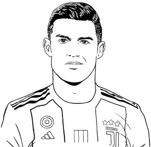 Cristiano Ronaldo, the Handsome Coloring Page
