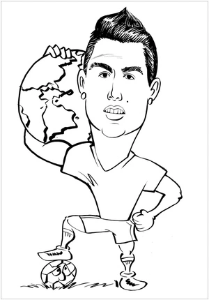 Cristiano Ronaldo, the Jokester Coloring Page