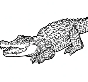 Crocodile in Nature Coloring Page