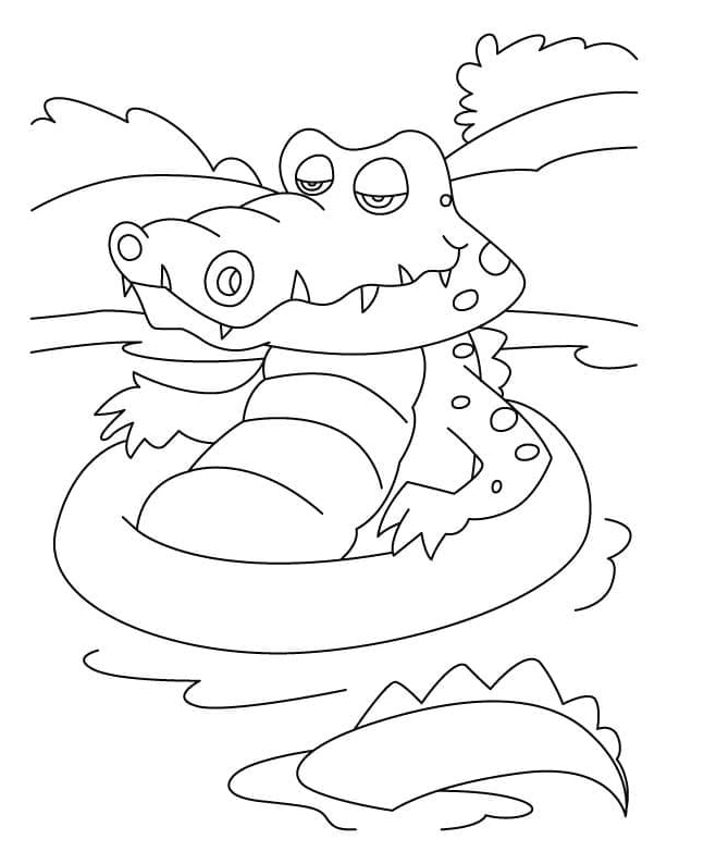 Crocodile Relaxing Coloring Page