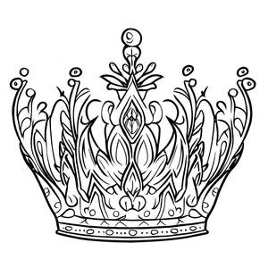 Crown Illustration Page Coloring Page