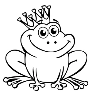 Frog Wearing a Crown Coloring Page