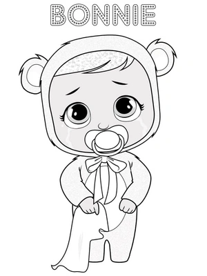 Bonnie, the Cry Baby Coloring Page
