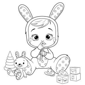 Crying Bunny Coloring Page Coloring Page