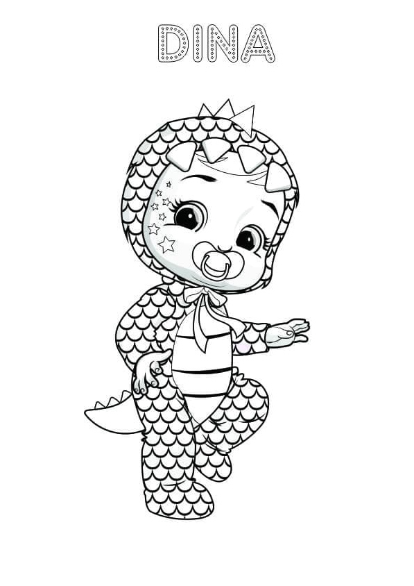Dina, the Cry Babies Coloring Page