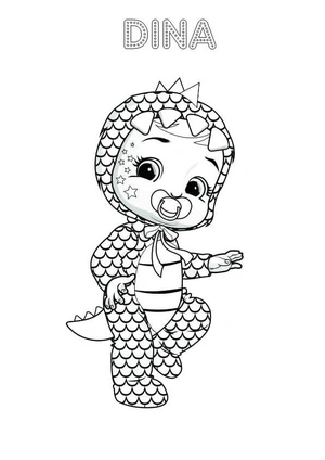 Dina, the Cry Babies Coloring Page