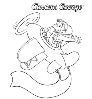 Cheerful Pilot in High Spirits Coloring Page