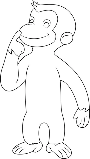 George in a Curious Pose Coloring Page