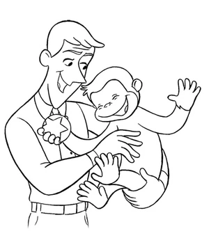 George loves Playing With Ted Coloring Page