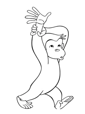 George the Inquisitive Strolling Coloring Page