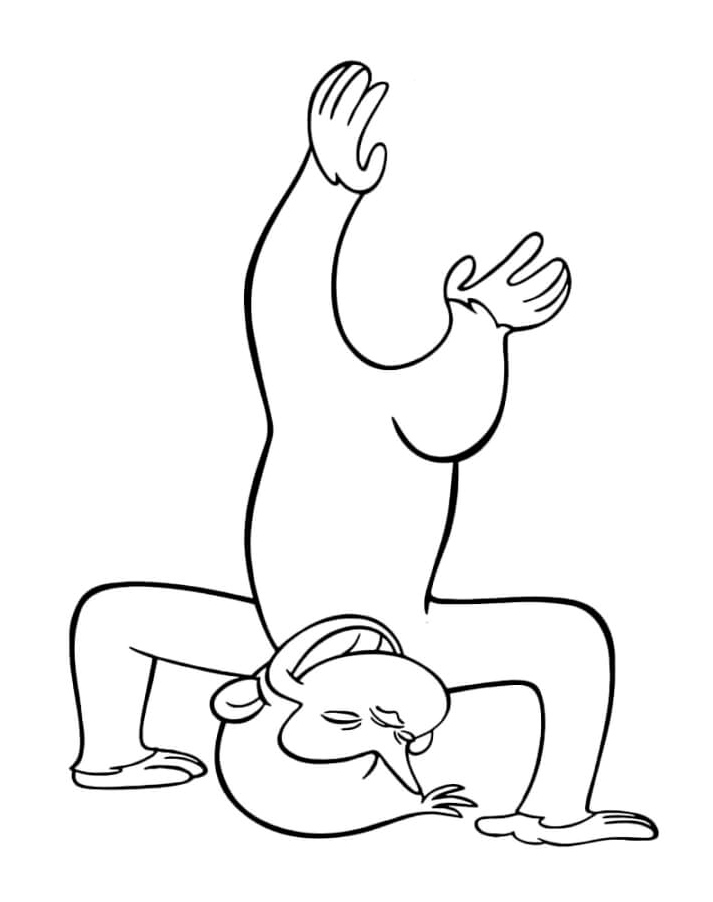 Simple Curious George Coloring Page