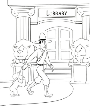 Ted Miller and His Best Friend visit the Library