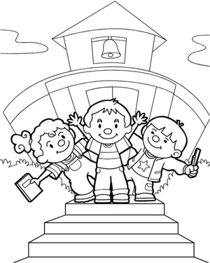 Daily Routine at School Coloring Page