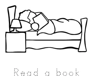 Read a Book Daily Practice and call it Reading a Book Coloring Page