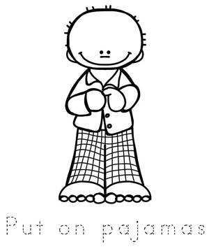 Wearing Pajamas Daily Habit Coloring Page