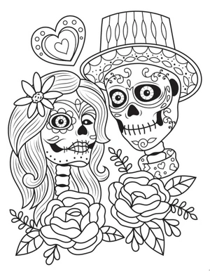 Characteristics of The Day of the Dead Coloring Page