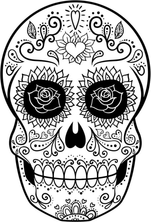 Dark Skull Coloring Page