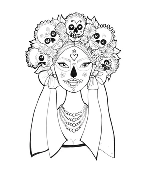 Katrina Calavera Coloring Page