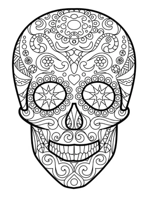 Skull's Mesmerizing Gaze Coloring Page