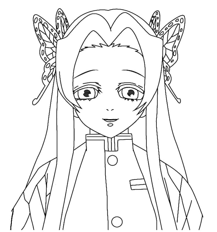Demon Slayer coloring page featuring Kanae Kocho Coloring Page