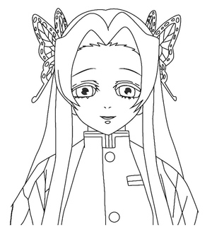 Demon Slayer coloring page featuring Kanae Kocho