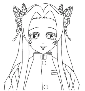 Demon Slayer coloring page featuring Kanae Kocho Coloring Page