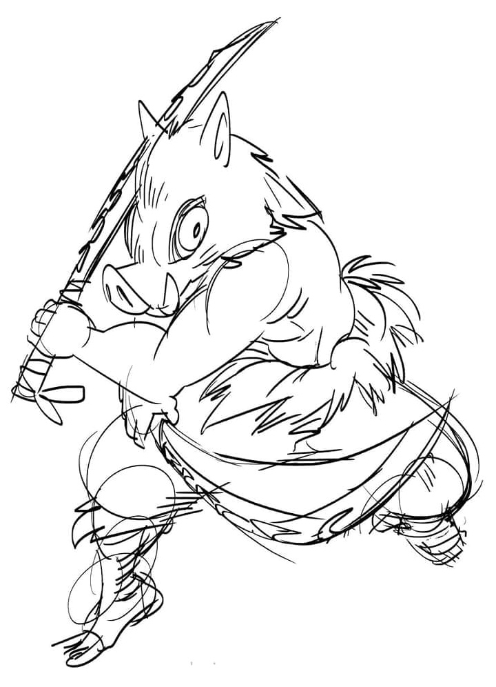 Demon Slayer Inosuke Coloring Page
