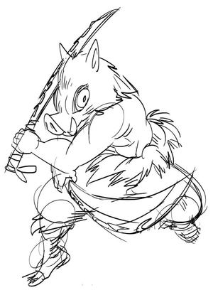 Demon Slayer Inosuke Coloring Page