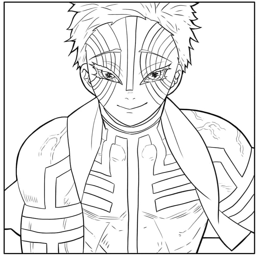 Evil Akaza Coloring Page