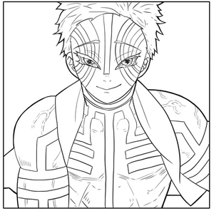 Evil Akaza Coloring Page