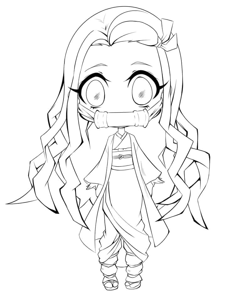 Printable Nezuko Coloring Page Coloring Page