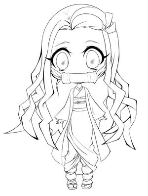 Printable Nezuko Coloring Page