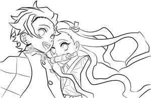 Tanjiro and Nezuko from Demon Slayer