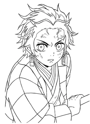 Tanjiro Coloring Page Coloring Page