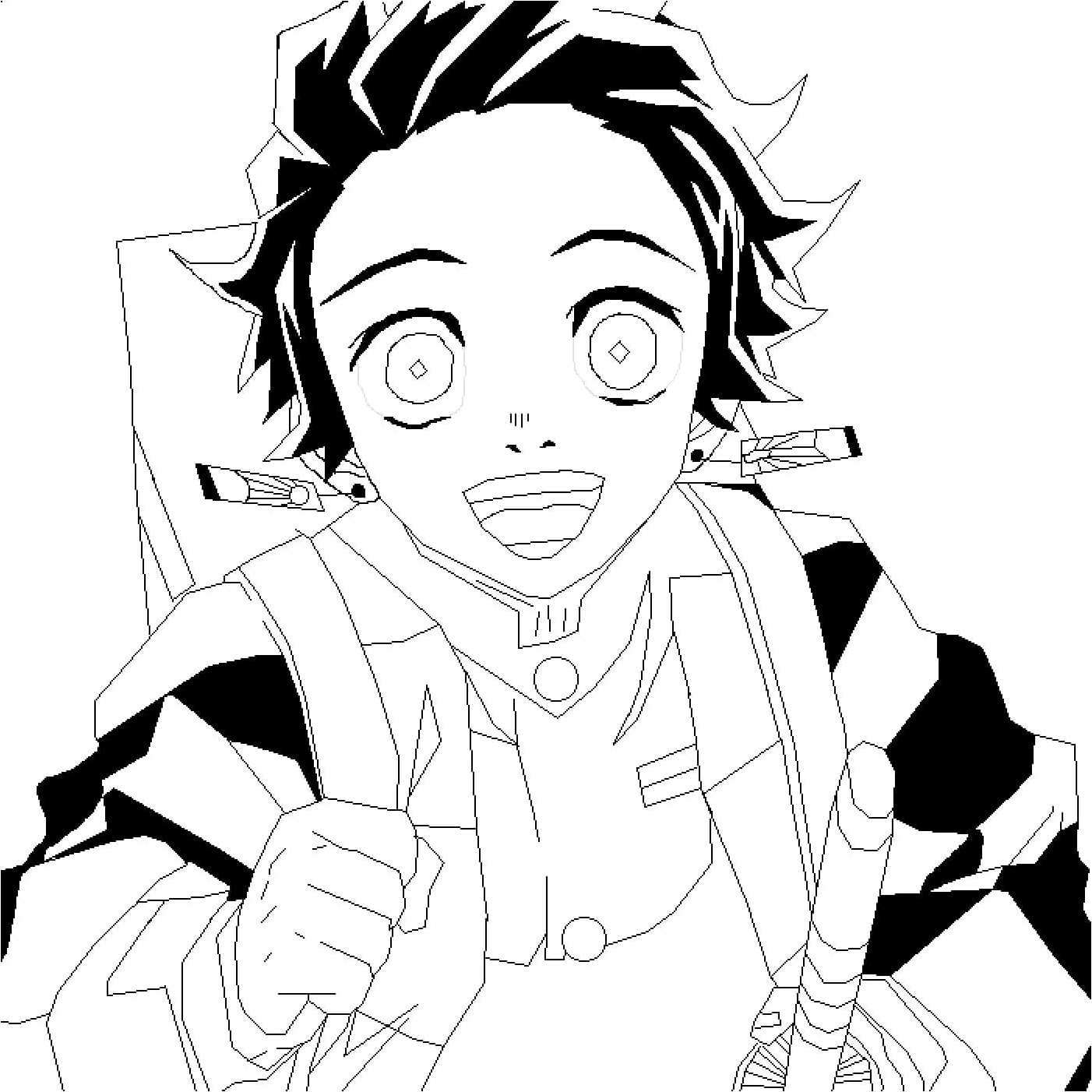 Tanjiro from the anime series Demon Slayer Coloring Page