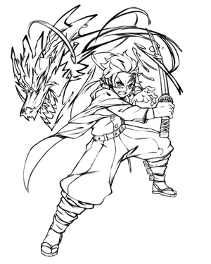Tanjiro Kamado from Demon Slayer would be renamed as Tanjiro Kamado, the Demon Slayer. Coloring Page