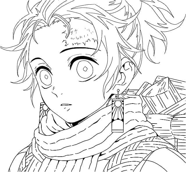 Tanjiro the Demon Slayer Coloring Page