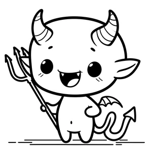 Joyful Infant Fiend Coloring Page