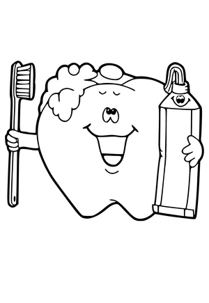 Toothy Cartoon Coloring Page