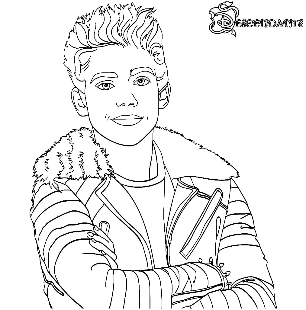 Carlos from Descendants Coloring Page