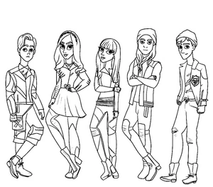Descendants Disney Cartoon Coloring Page