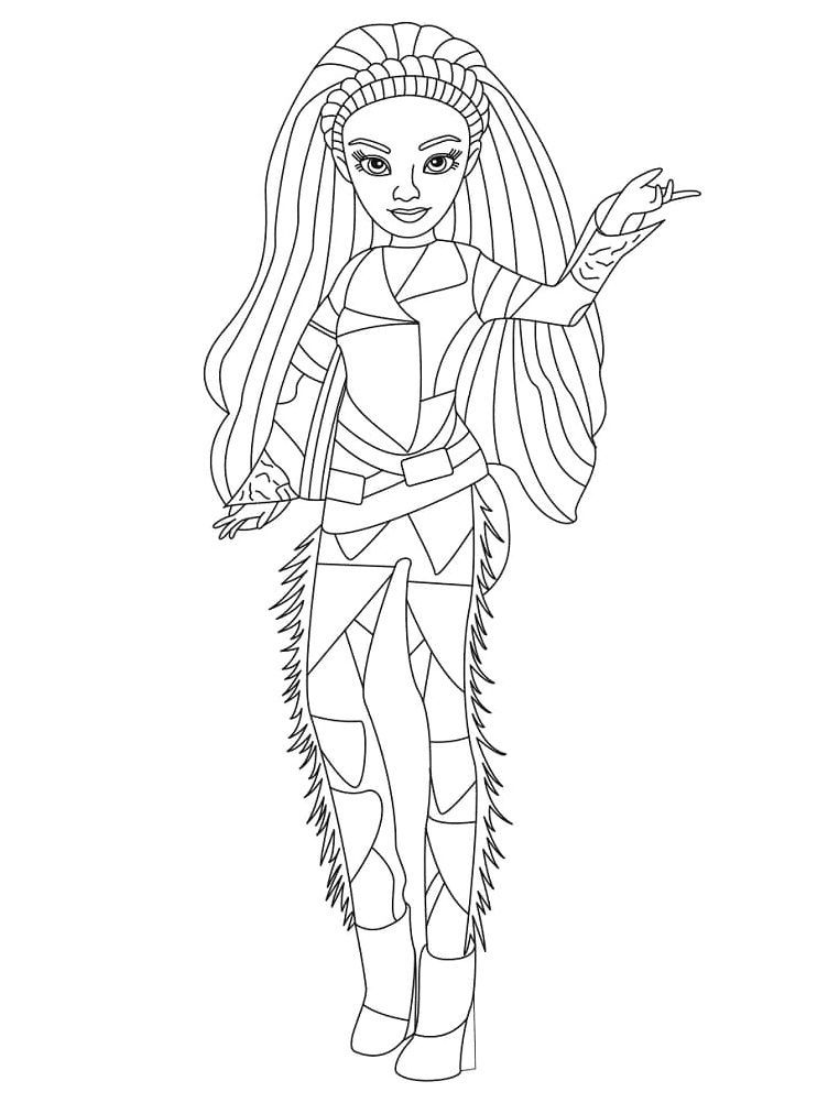 Uma from Descendants Coloring Page